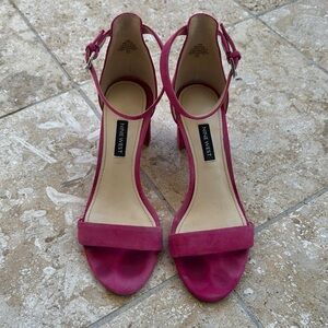 Nine West Pink Heels Elegant Suede Straps